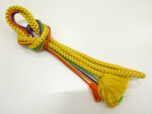 JAPANESE KIMONO / HAND-TIED OBIJIME CORD / SILK
